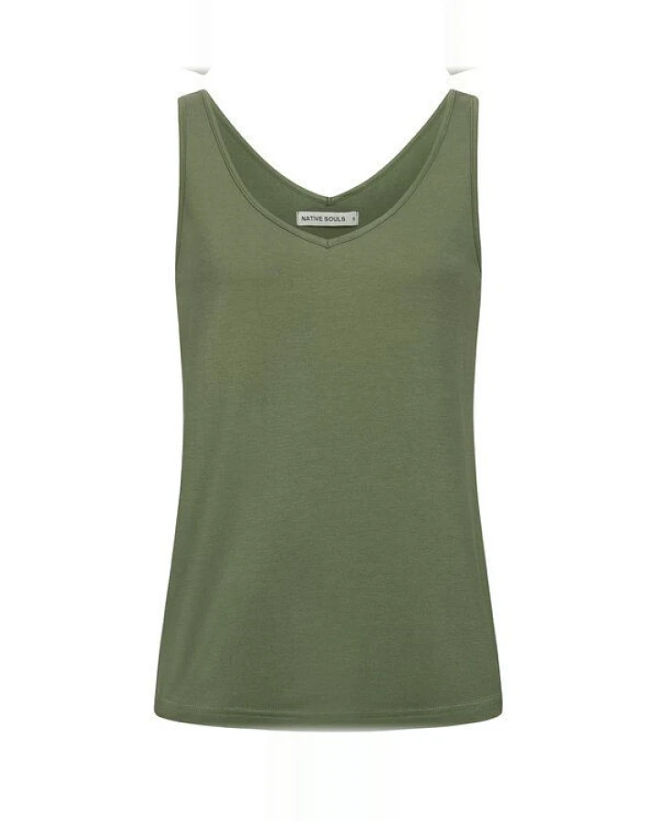 NATIVE SOULS Lyocell Damen V-Neck Top