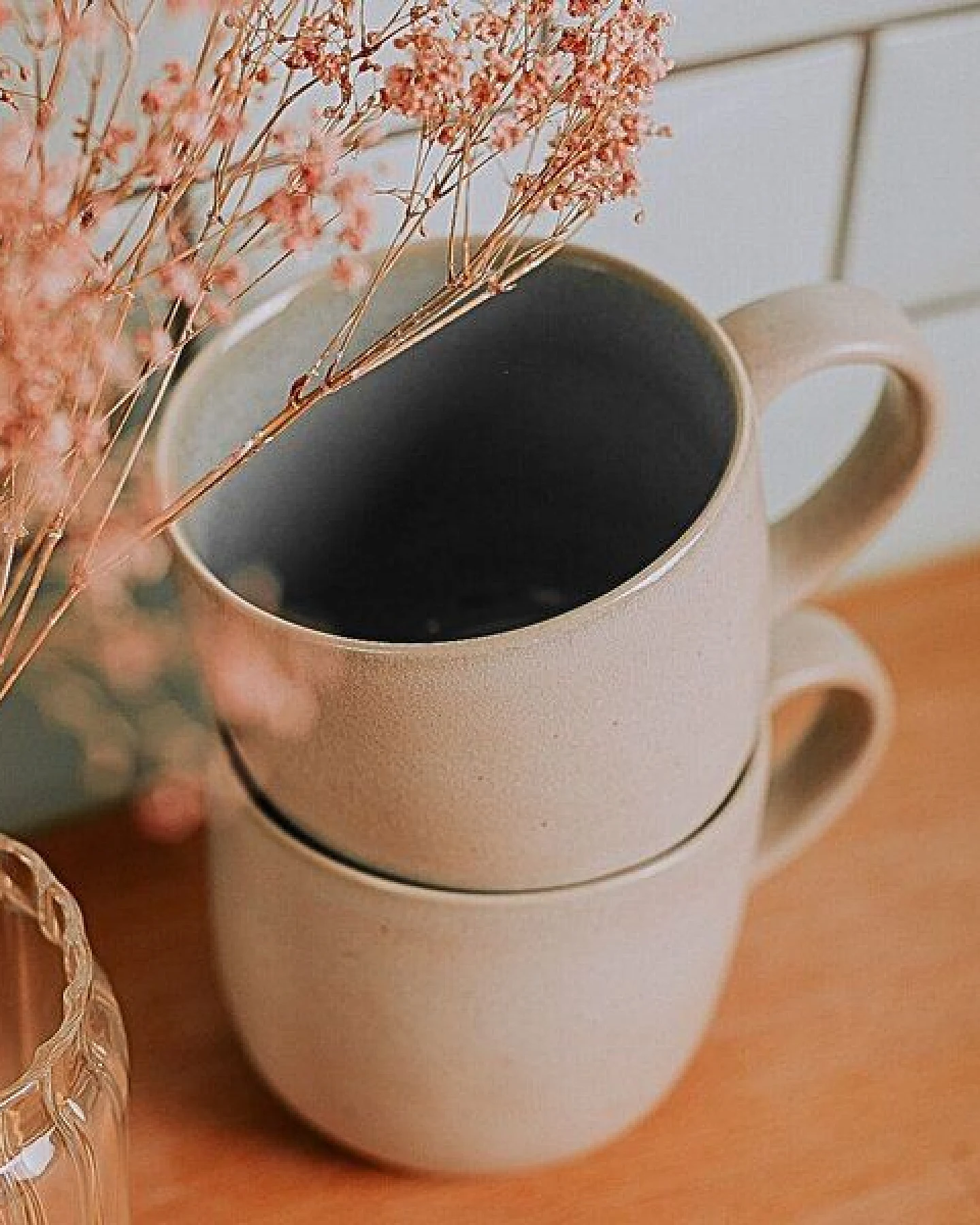 Econovo Keramik Tasse Handgemacht Groß – Ansicht 3
