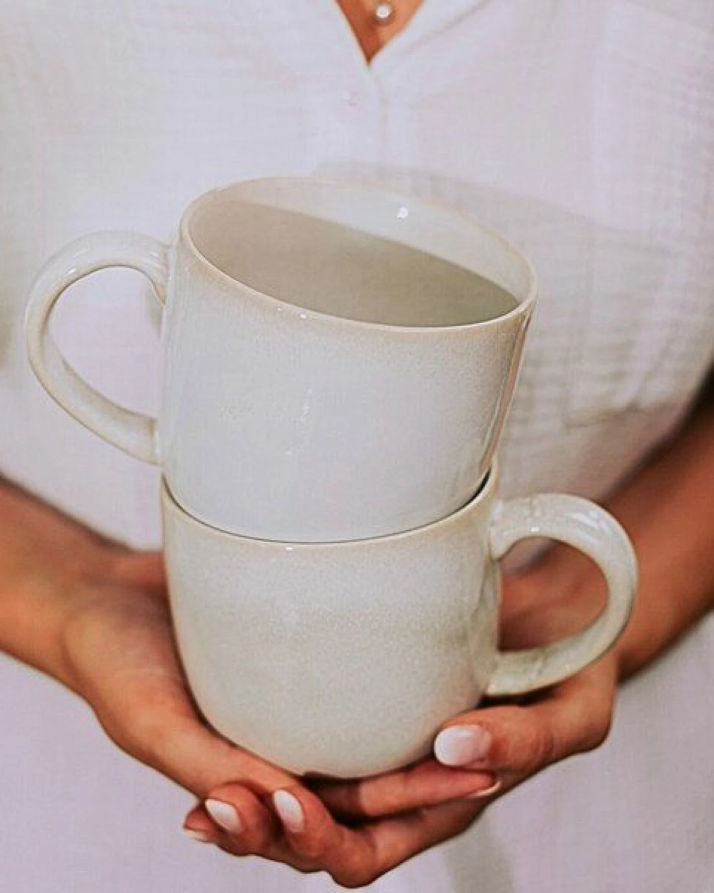 Econovo Keramik Tasse Handgemacht Groß – Ansicht 3