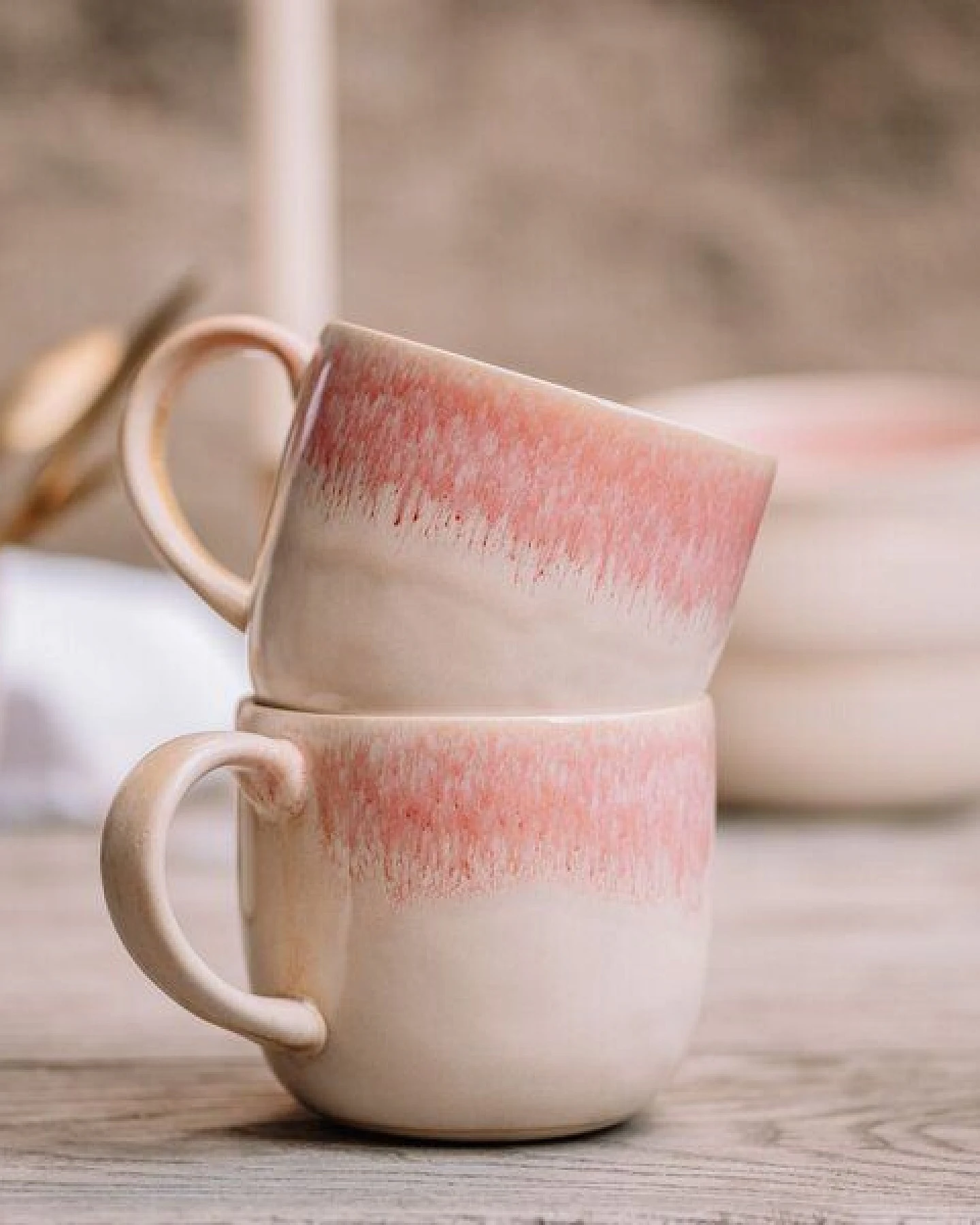 Econovo Keramik Tasse Handgemacht Groß – Ansicht 3