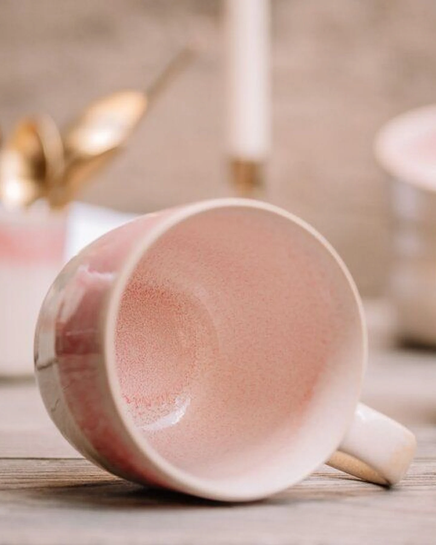Econovo Keramik Tasse Handgemacht Groß – Ansicht 4