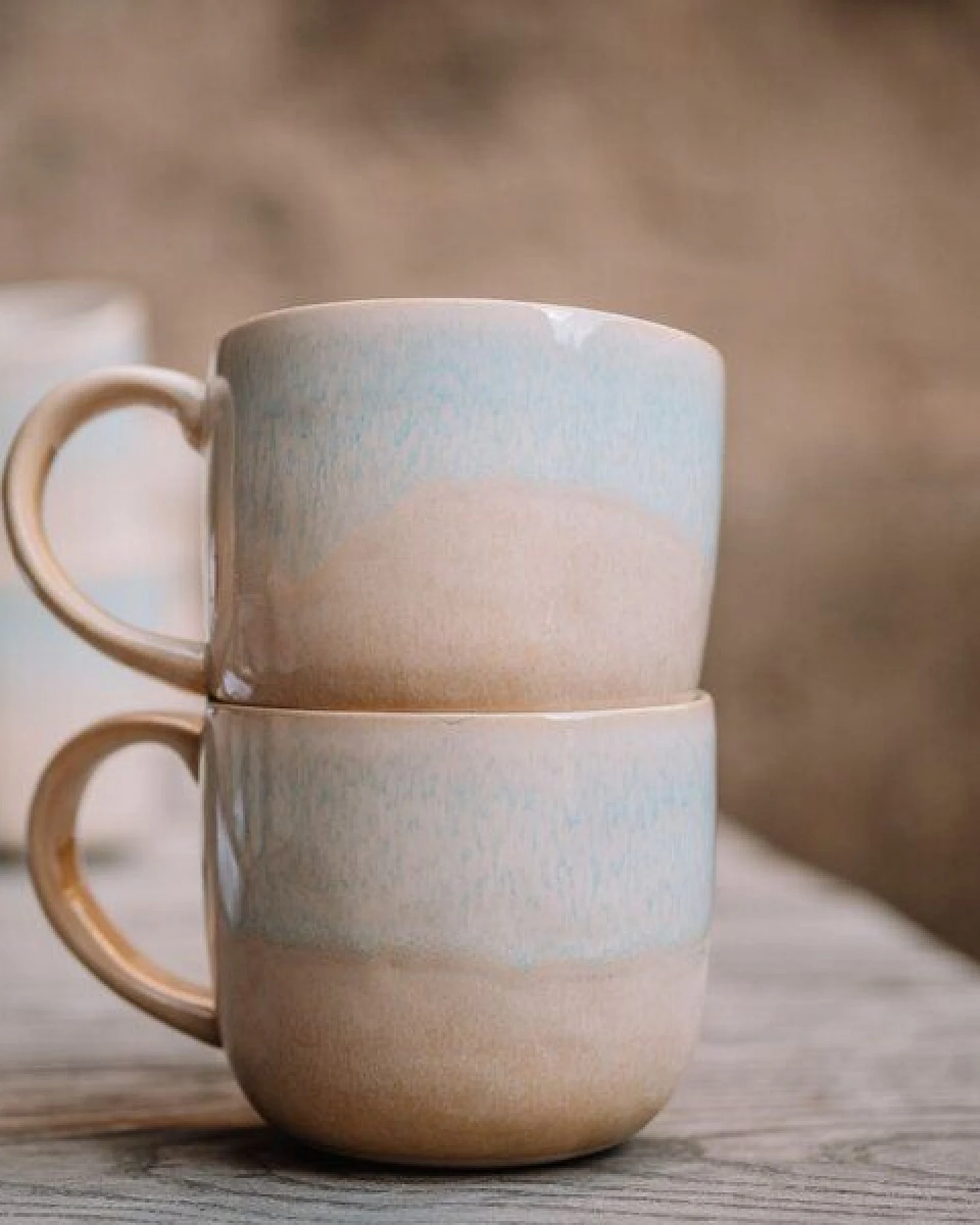 Econovo Keramik Tasse Handgemacht Groß – Ansicht 2