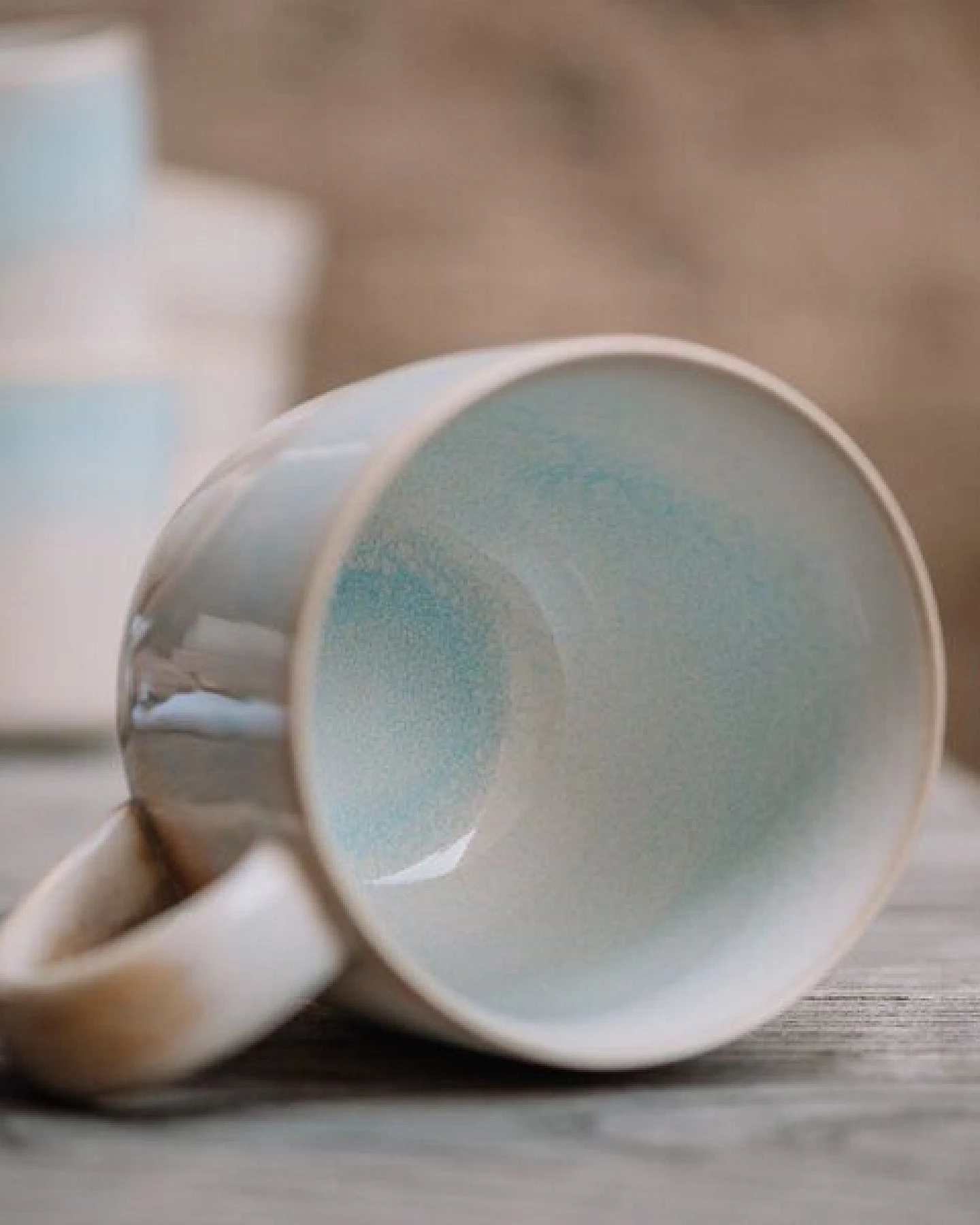 Econovo Keramik Tasse Handgemacht Groß – Ansicht 3