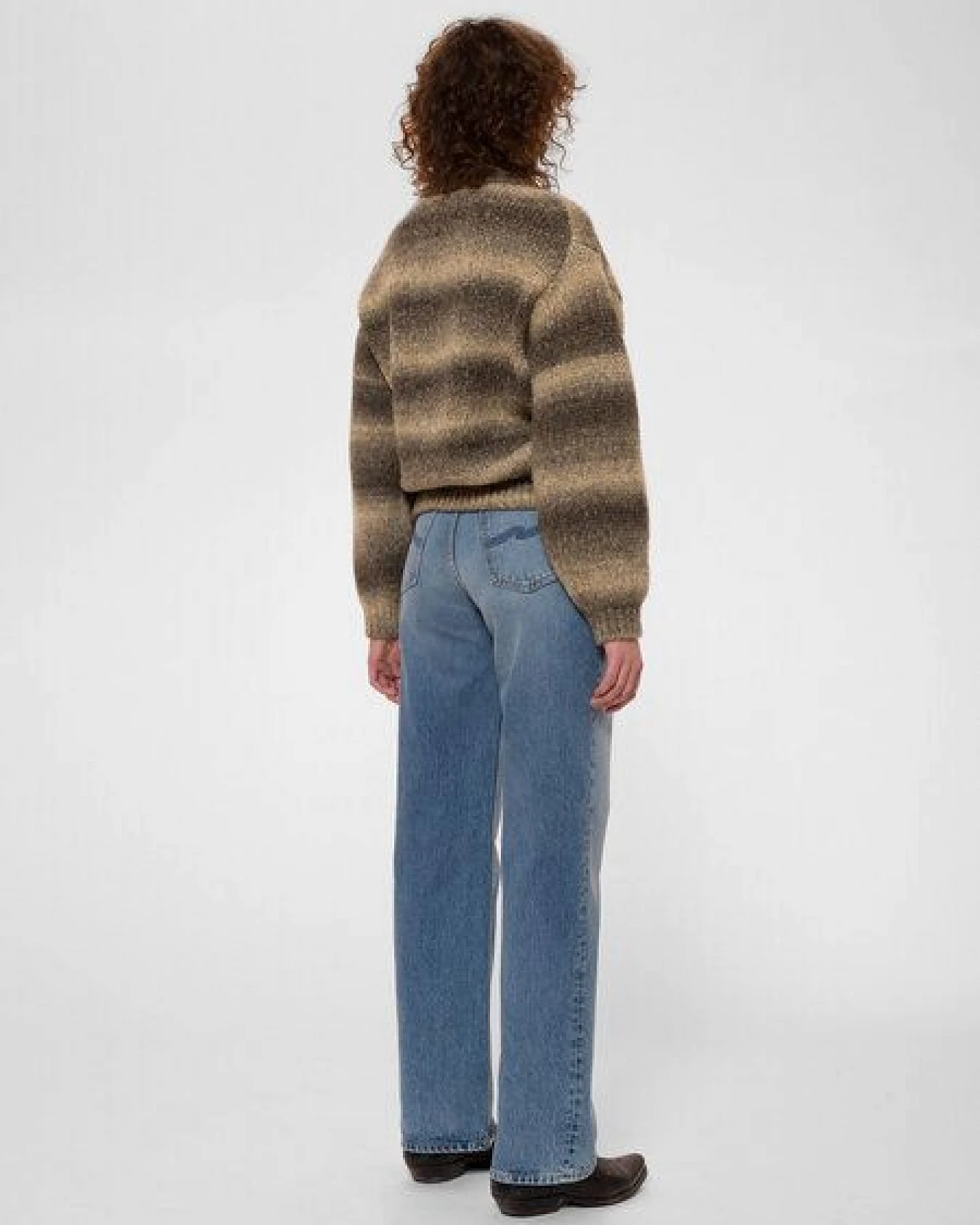 Nudie Jeans Strickpullover - Rosa Fuzzy Knit - aus Bio Wollmix – Ansicht 3