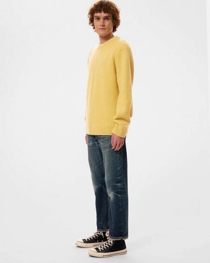 Nudie Jeans Strickpullover - August Rib Wool - aus biologischer Wolle