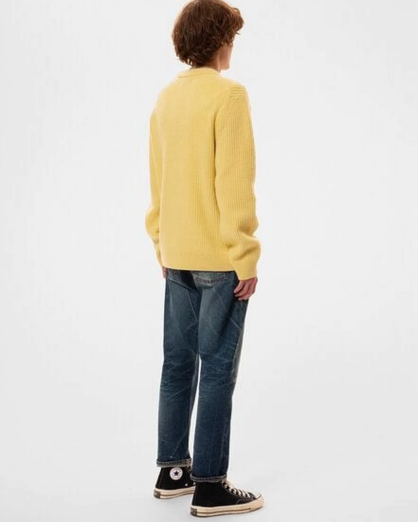 Nudie Jeans Strickpullover - August Rib Wool - aus biologischer Wolle – Ansicht 2
