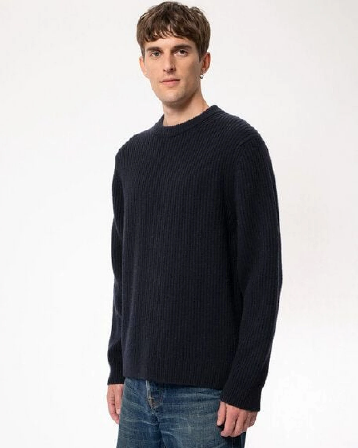 Nudie Jeans Strickpullover - August Rib Wool - aus biologischer Wolle – Ansicht 2