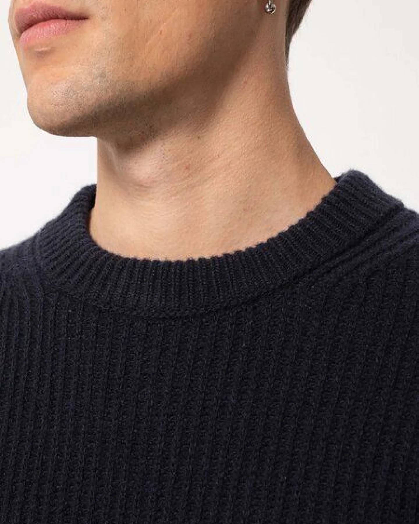 Nudie Jeans Strickpullover - August Rib Wool - aus biologischer Wolle – Ansicht 4