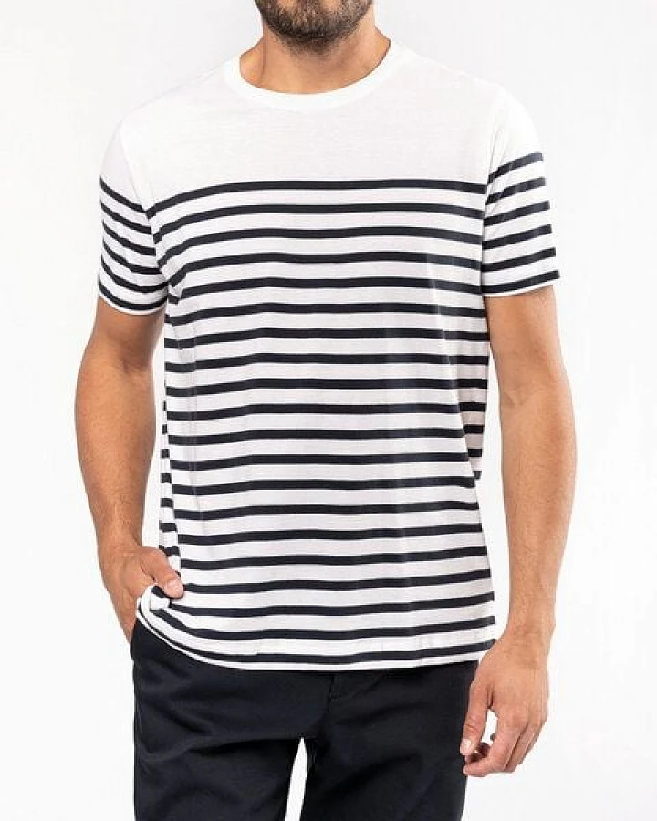 YTWOO Nachhaltiges Herren-T-Shirt mit Rundhalsausschnitt im Marine-Stil