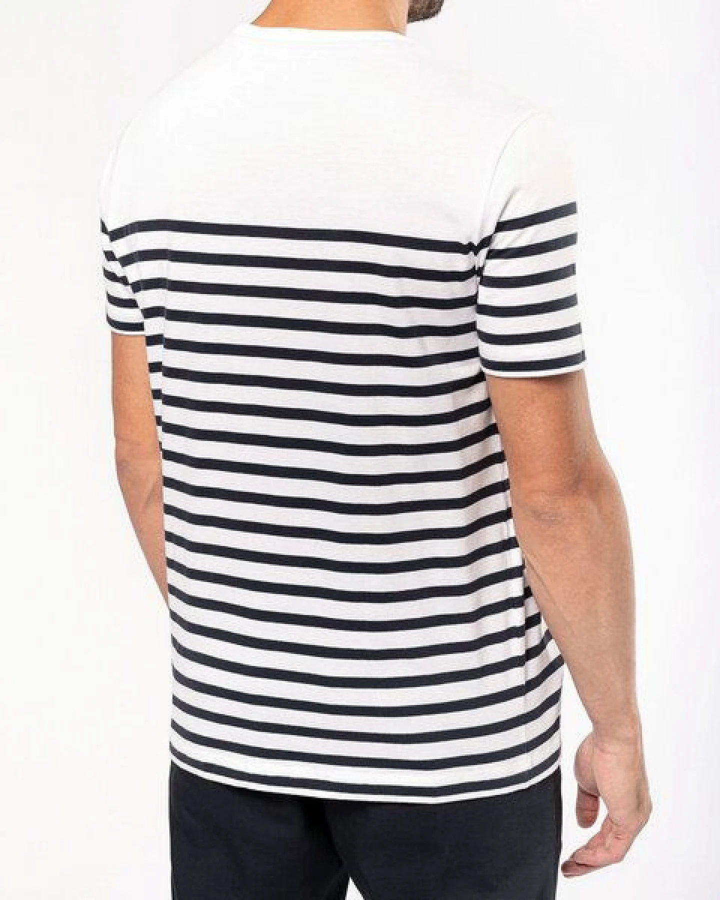 YTWOO Nachhaltiges Herren-T-Shirt mit Rundhalsausschnitt im Marine-Stil – Ansicht 2