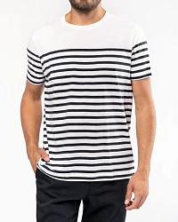 Weiß/Navy gestreift