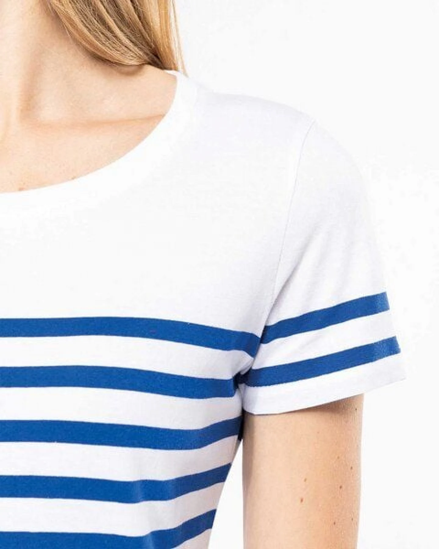 YTWOO Nachhaltiges Damen-T-Shirt mit Rundhalsausschnitt im Marine-Stil – Ansicht 4