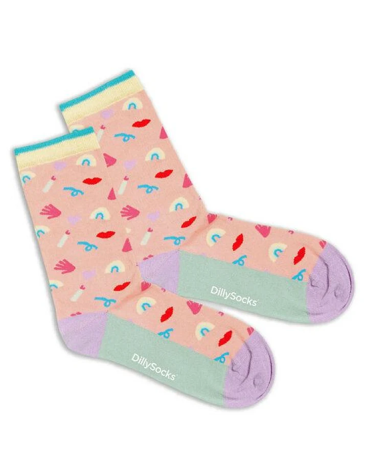 DillySocks Premium Socken Rainbow Pantomime aus Biobaumwoll-Mix