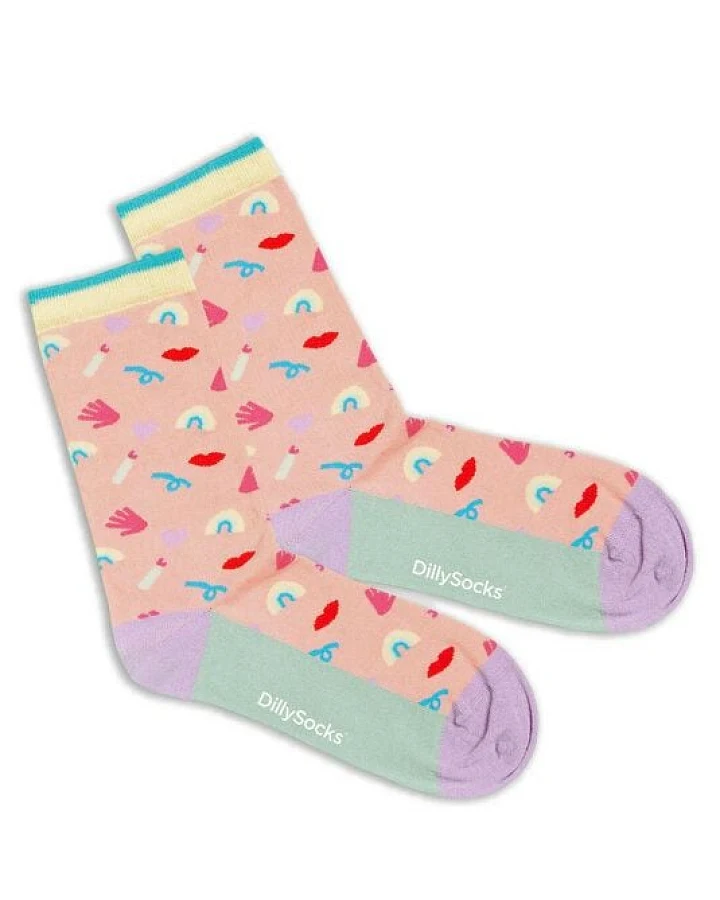 DillySocks Premium Socken Rainbow Pantomime aus Biobaumwoll-Mix