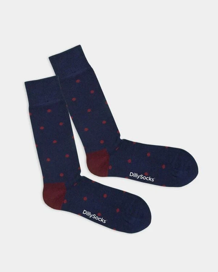 DillySocks Socken Sparse Red Dots aus Biobaumwoll-Mix