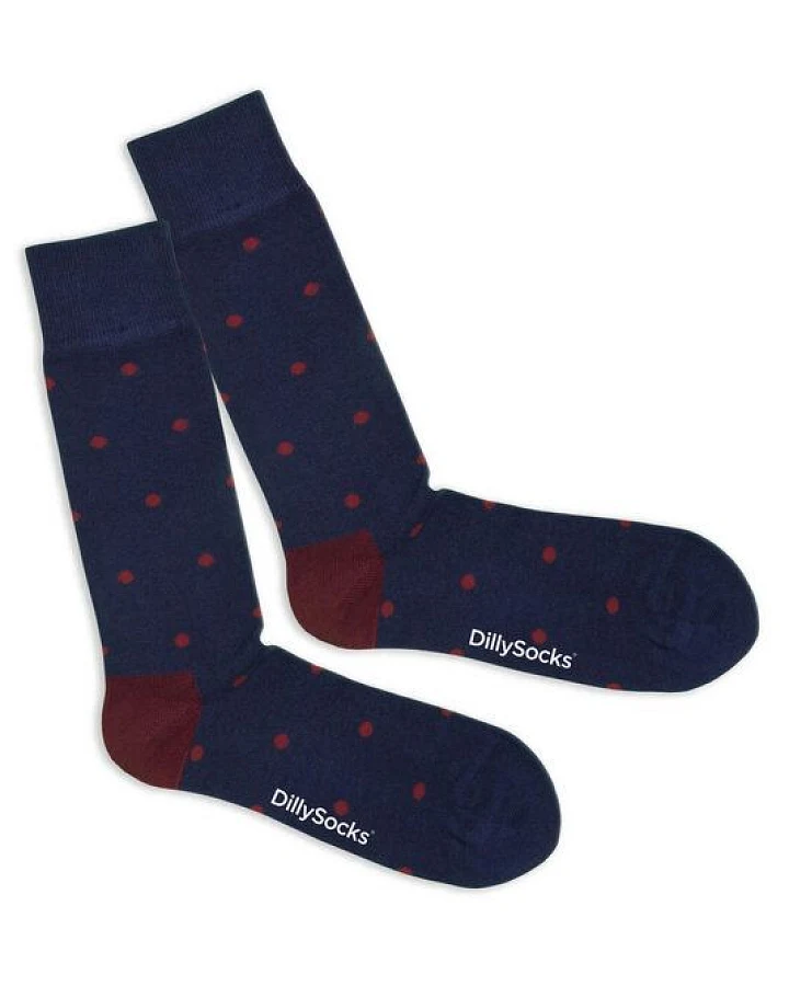 DillySocks Socken Sparse Red Dots aus Biobaumwoll-Mix