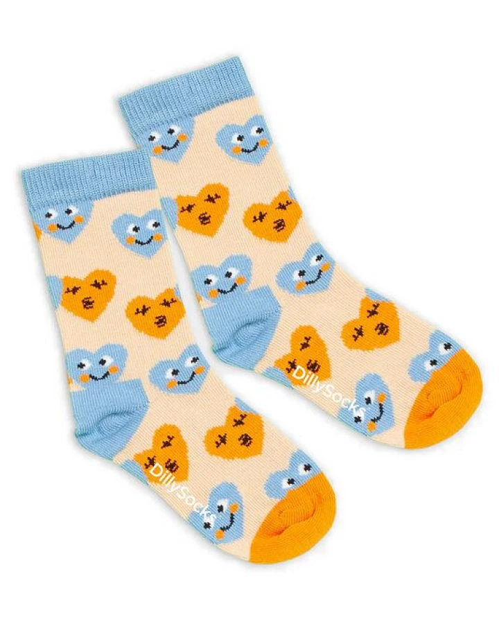 DillySocks Kindersocken Lil Smiling Hearts aus Biobaumwoll-Mix