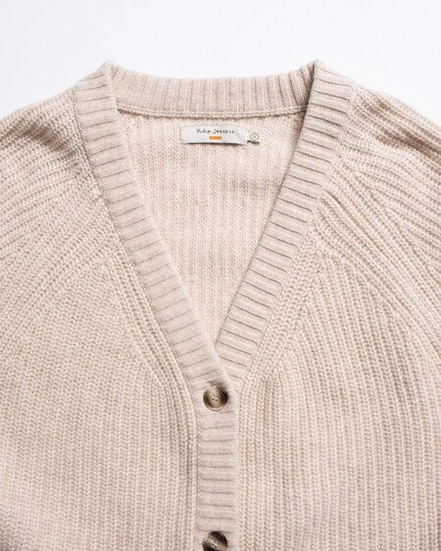Nudie Jeans Strickjacke Kristina Rib - Oat White – Ansicht 3