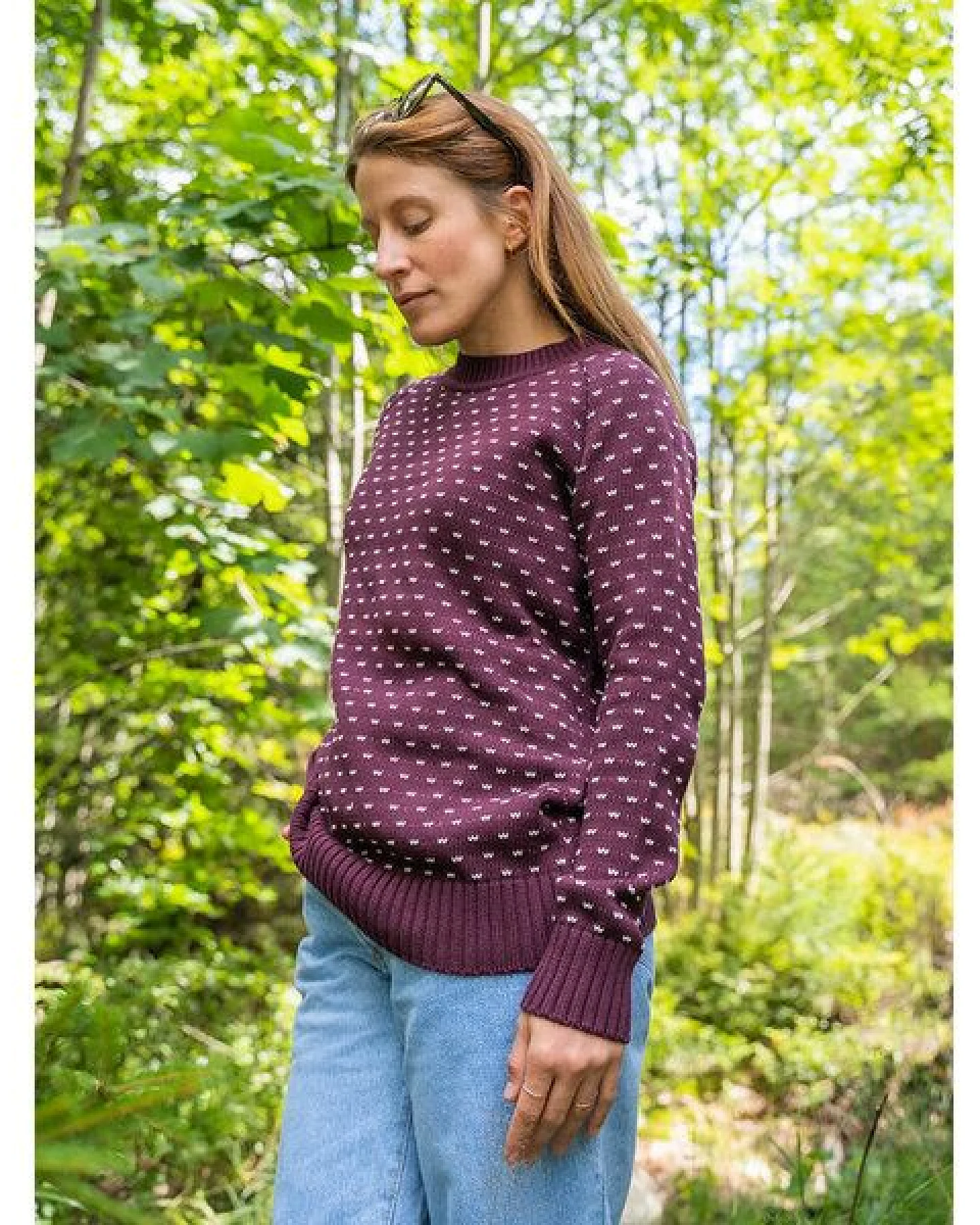 bleed Summits Strickpullover Bordeaux Rot – Ansicht 2