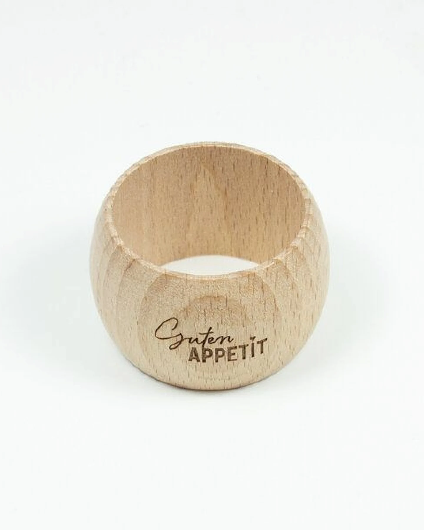 Bow & Hummingbird 2 in 1 Serviettenring und Eierbecher "Guten Appetit" aus nachhaltigem Buchenholz – Ansicht 2