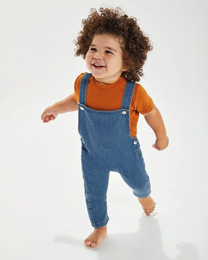 Babybugz Baby Denim Jeans - Latzhose aus Bio - Baumwolle