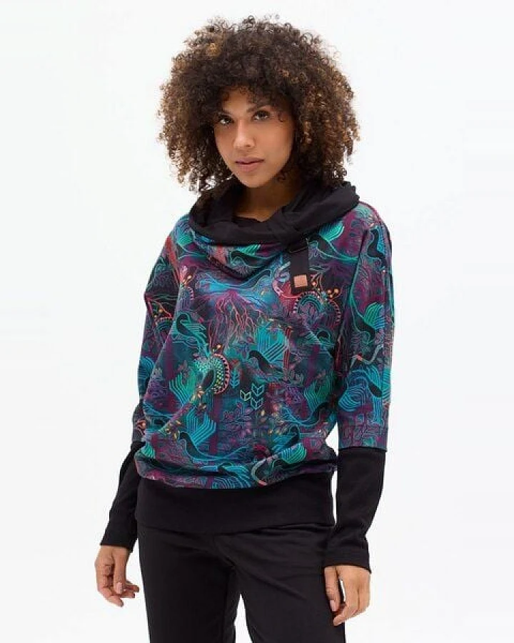 KOKOworld Sweatshirt Pulli Poko – Kimono-Schnitt mit Schal-Kapuze & Gürtel – Bio-Baumwolle, fair & nachhaltig in EU produziert – bequem für Alltag, Homewear & Capsule Wardrobe