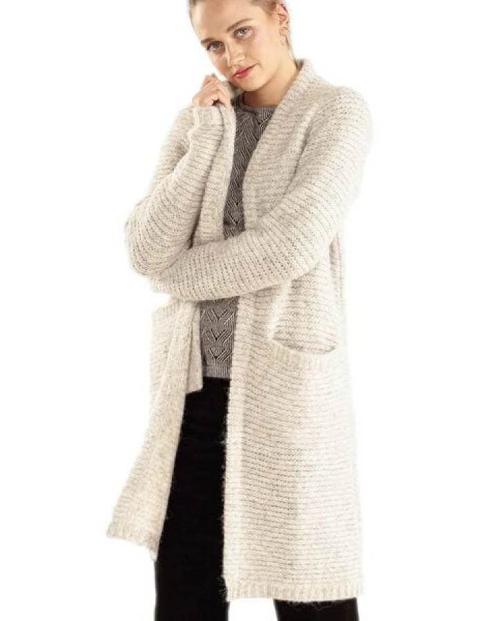 Alma & Lovis lange Strickjacke aus Alpaka und Bio-Baumwolle