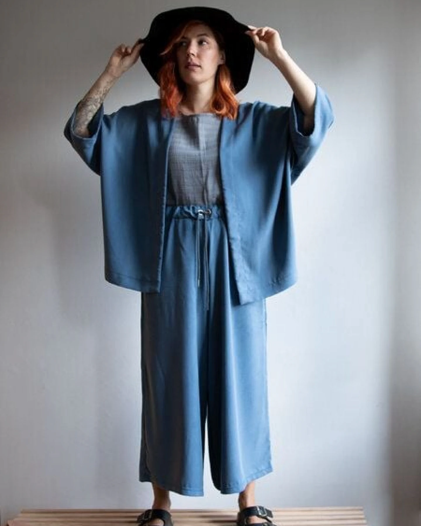 Ecostories weite Tencel Hose Blueish Moon – Ansicht 4