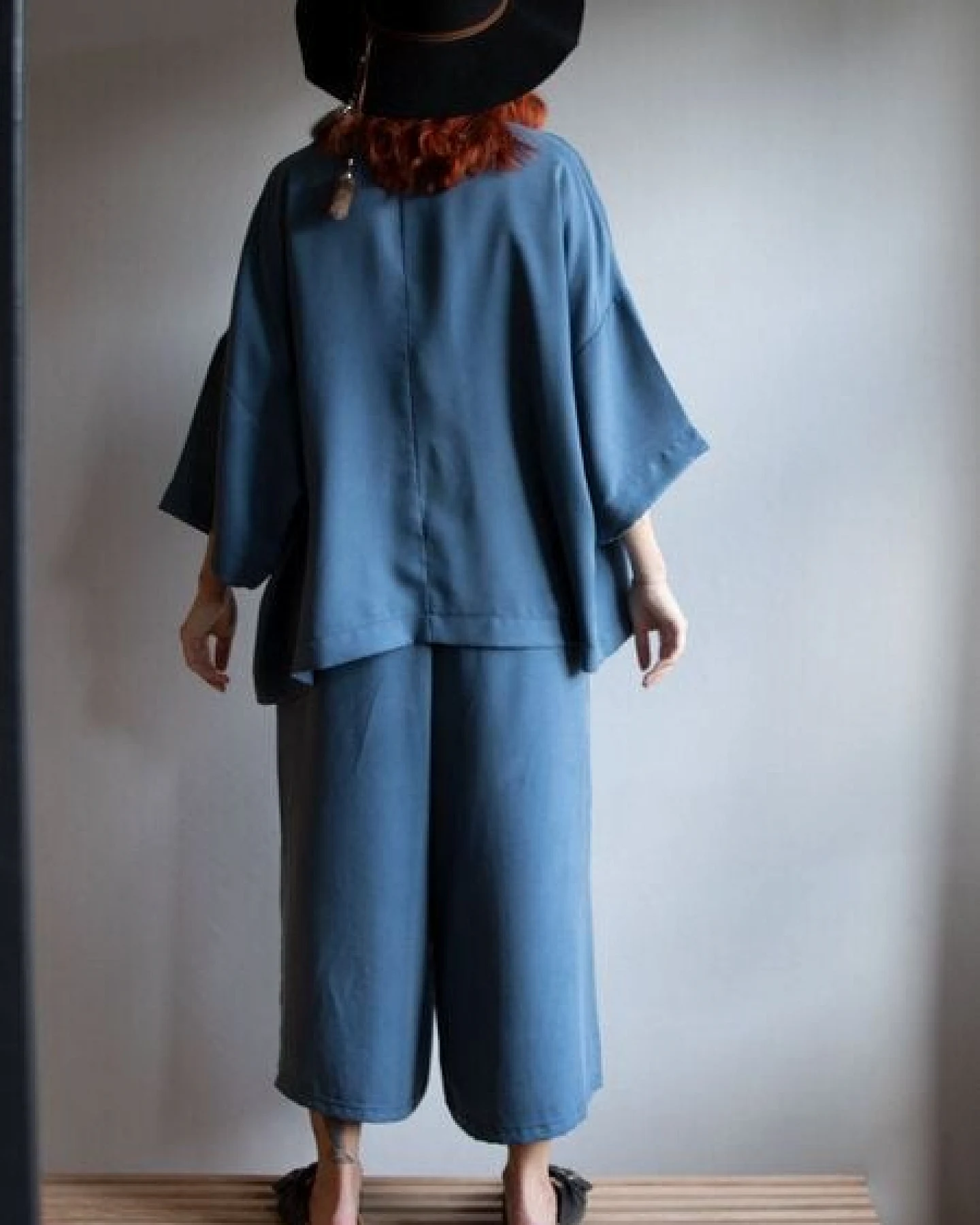 Ecostories weite Tencel Hose Blueish Moon – Ansicht 3