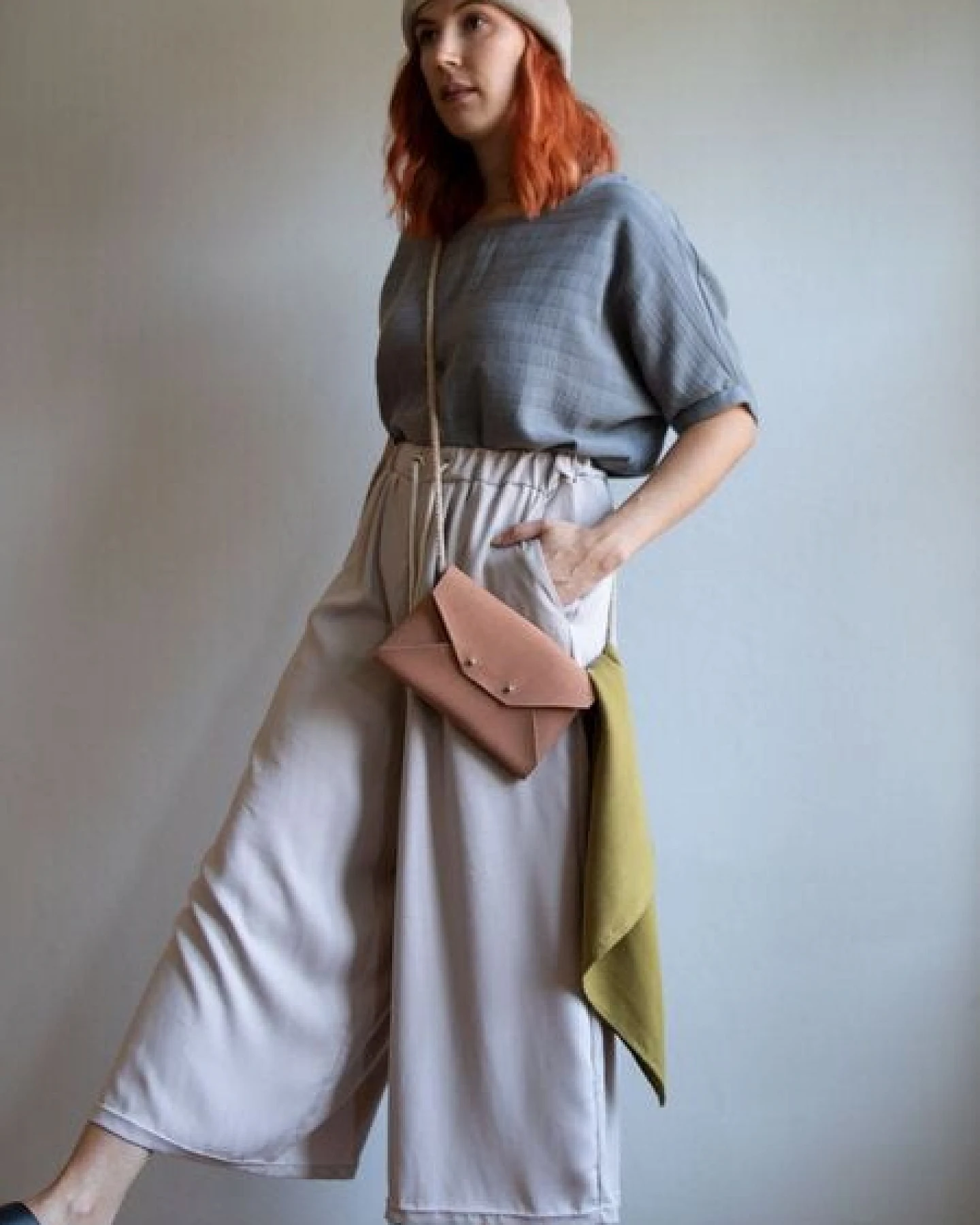 Ecostories weite Tencel Hose Blueish Moon – Ansicht 4