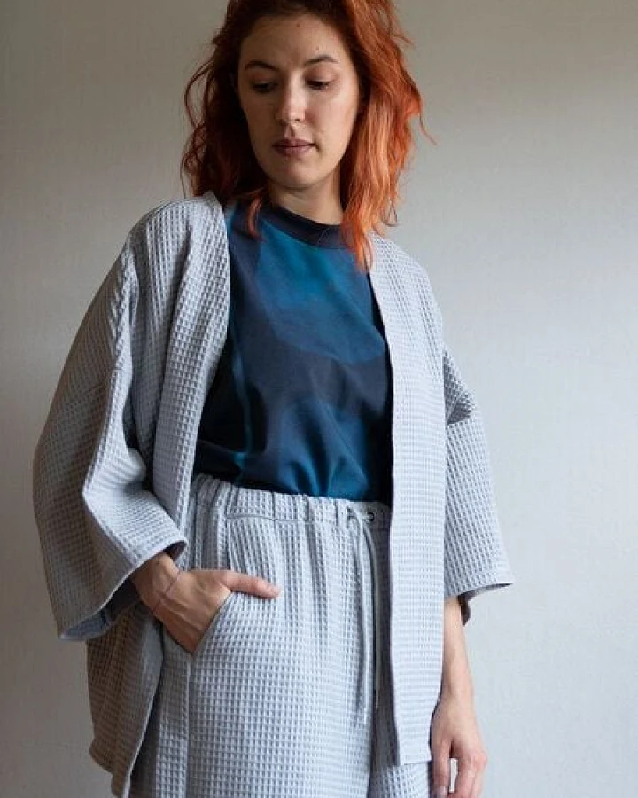 Ecostories Oversize Kimono Waffelmond