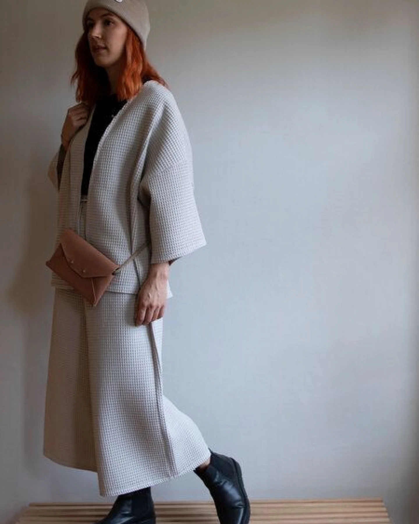 Ecostories Oversize Kimono Waffelmond – Ansicht 2