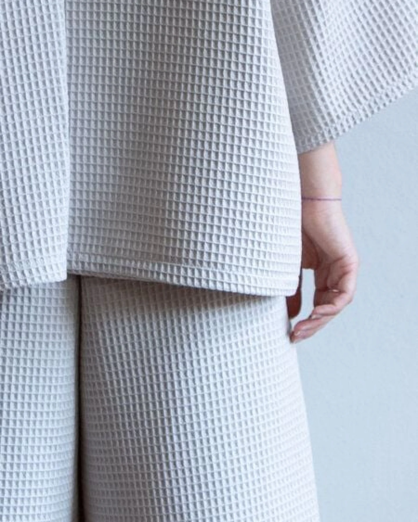 Ecostories Oversize Kimono Waffelmond – Ansicht 4