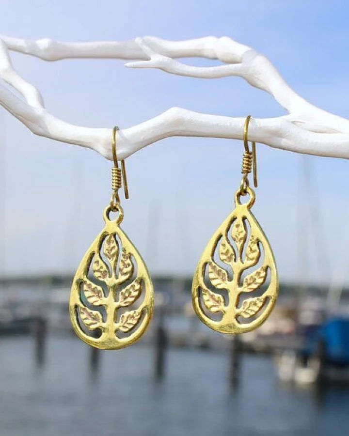 Schönes aus Indochina Upcycling Schmuck Ohrringe Messing