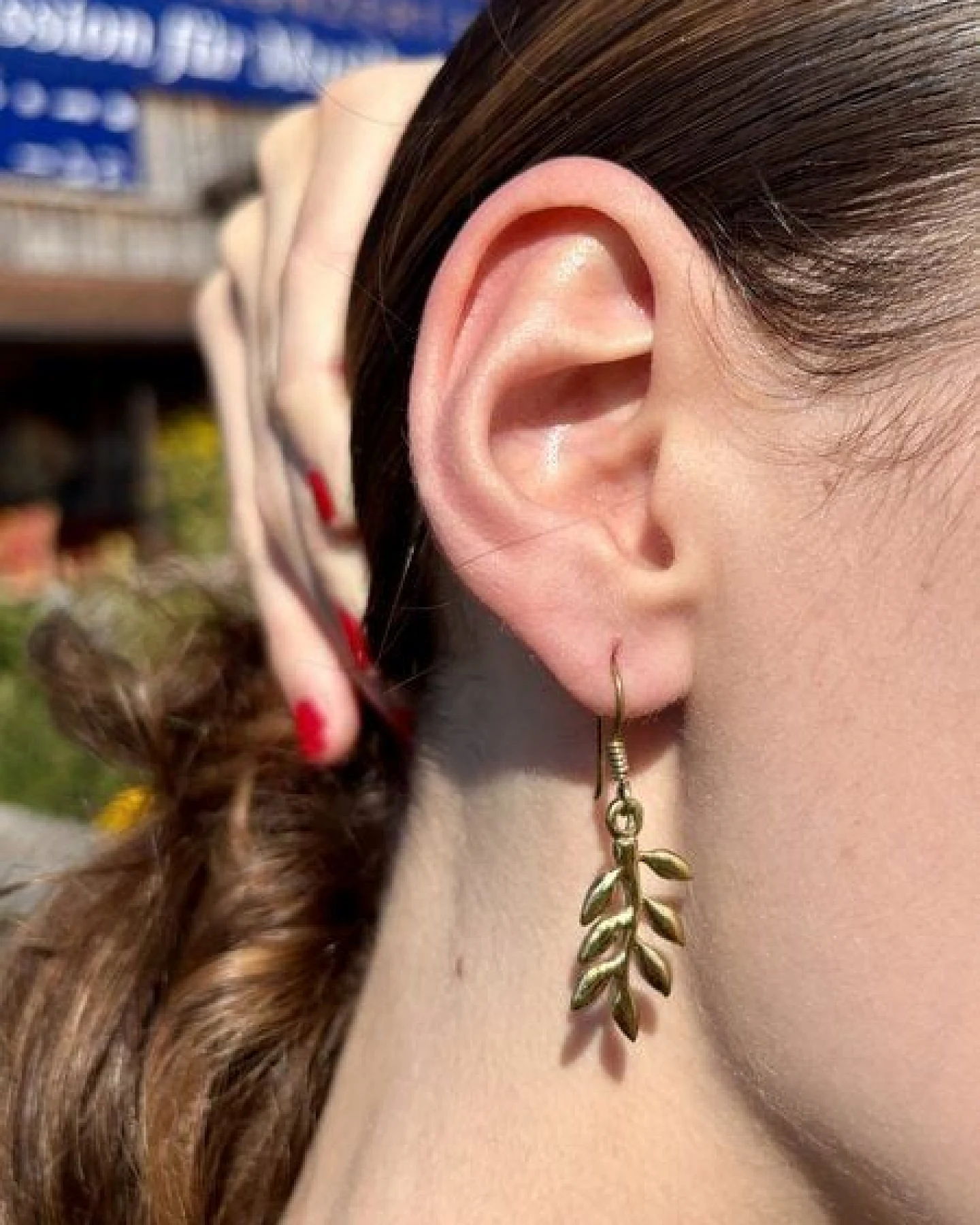 Schönes aus Indochina Upcycling Schmuck Ohrringe Messing – Ansicht 2
