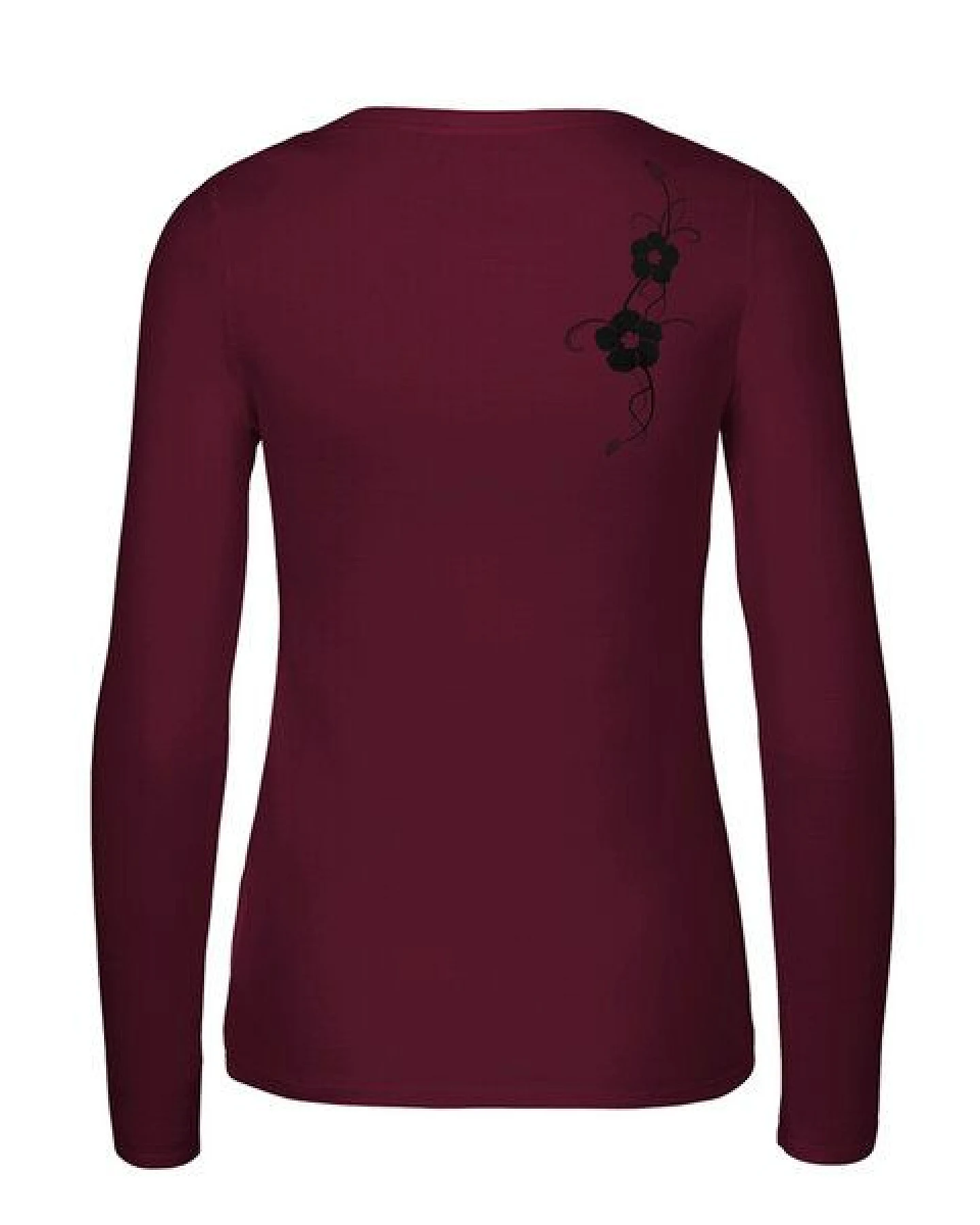 HANDGEDRUCKT "Hibisken" Frauen Longsleeve aus reiner Biobaumwolle (kbA) – Ansicht 2
