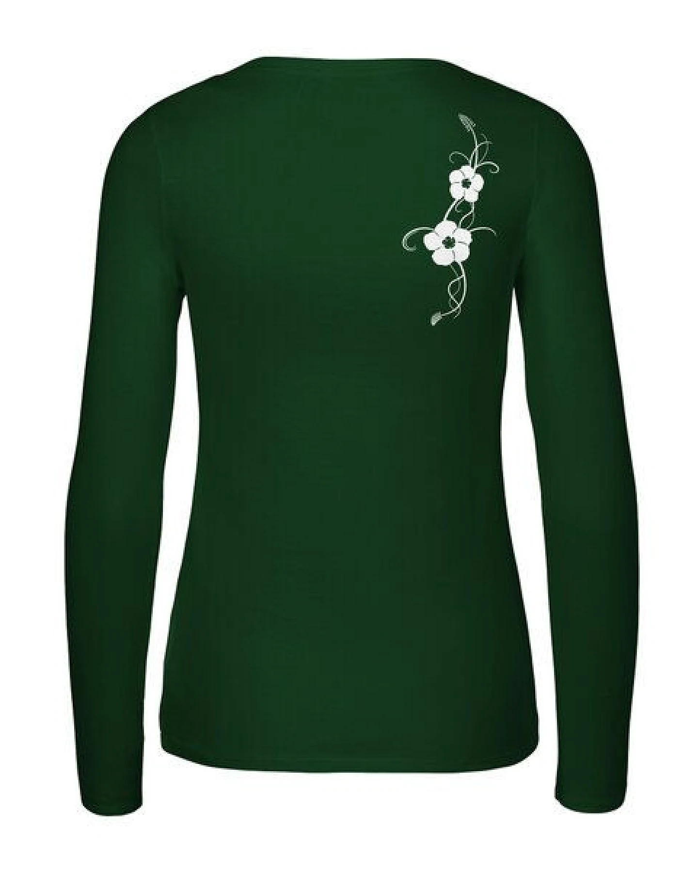 HANDGEDRUCKT "Hibisken" Frauen Longsleeve aus reiner Biobaumwolle (kbA) – Ansicht 2