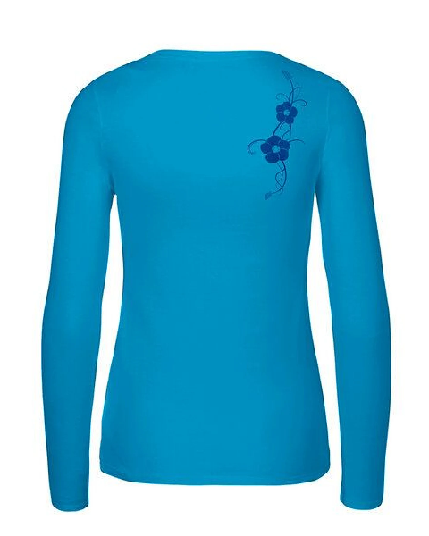HANDGEDRUCKT "Hibisken" Frauen Longsleeve aus reiner Biobaumwolle (kbA) – Ansicht 2