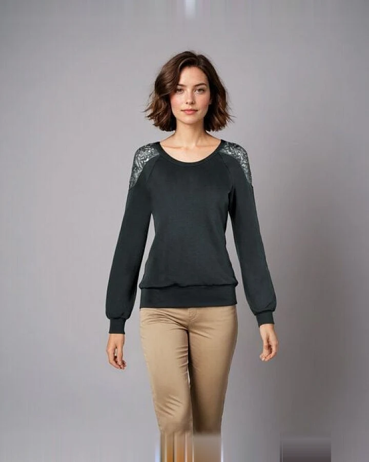 LASALINA Warm - Sweatshirt mit Spitze