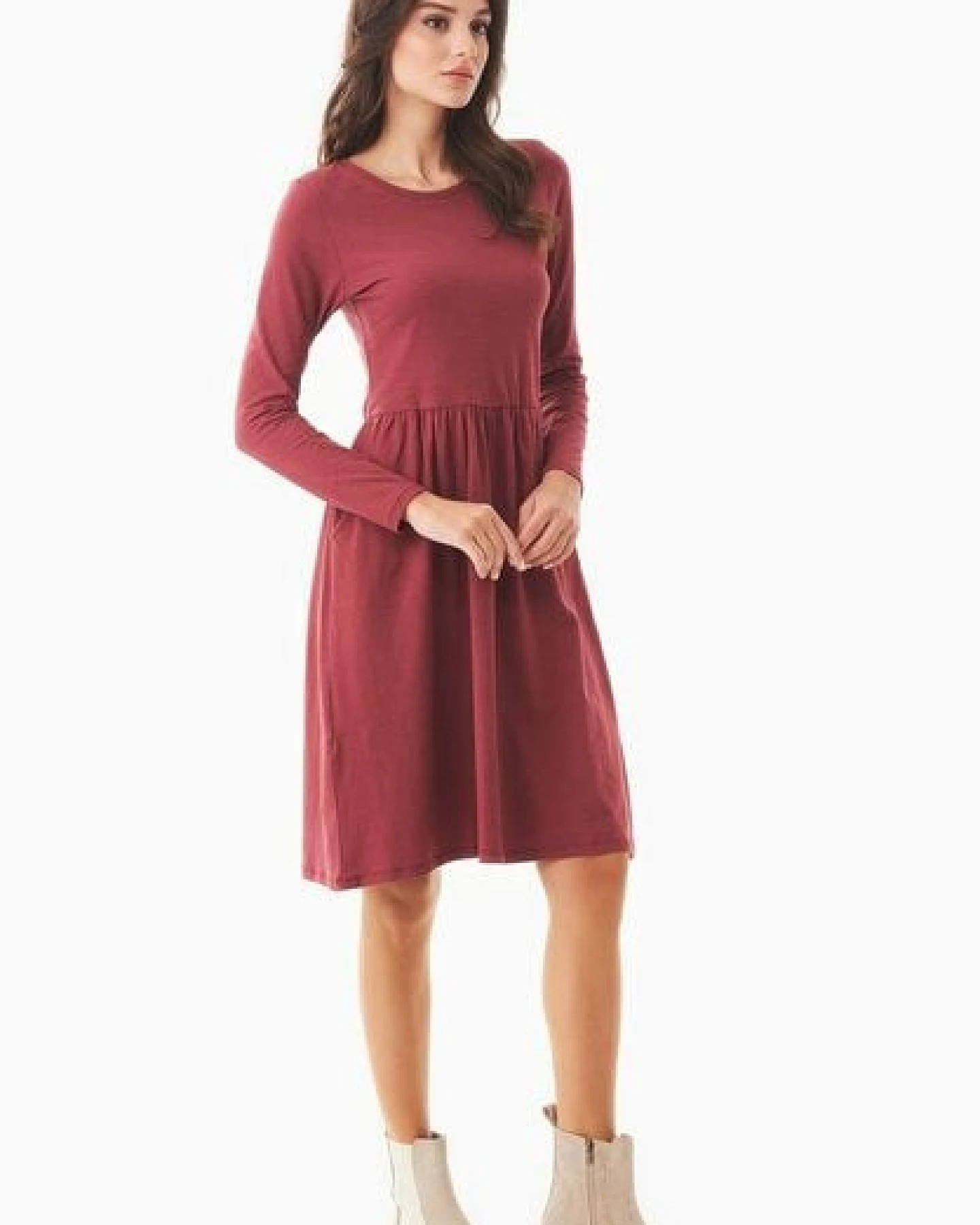 ORGANICATION Langarm-Jerseykleid aus Bio-Baumwolle – Ansicht 2