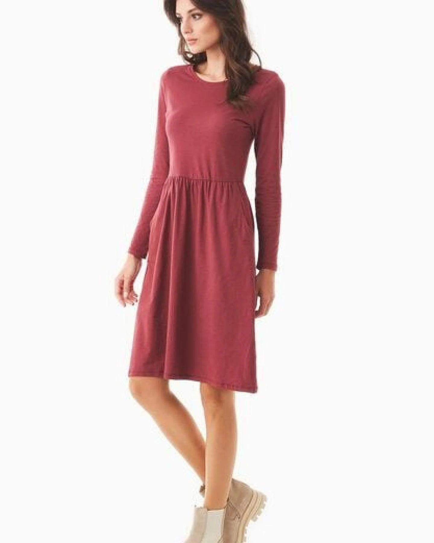 ORGANICATION Langarm-Jerseykleid aus Bio-Baumwolle – Ansicht 3
