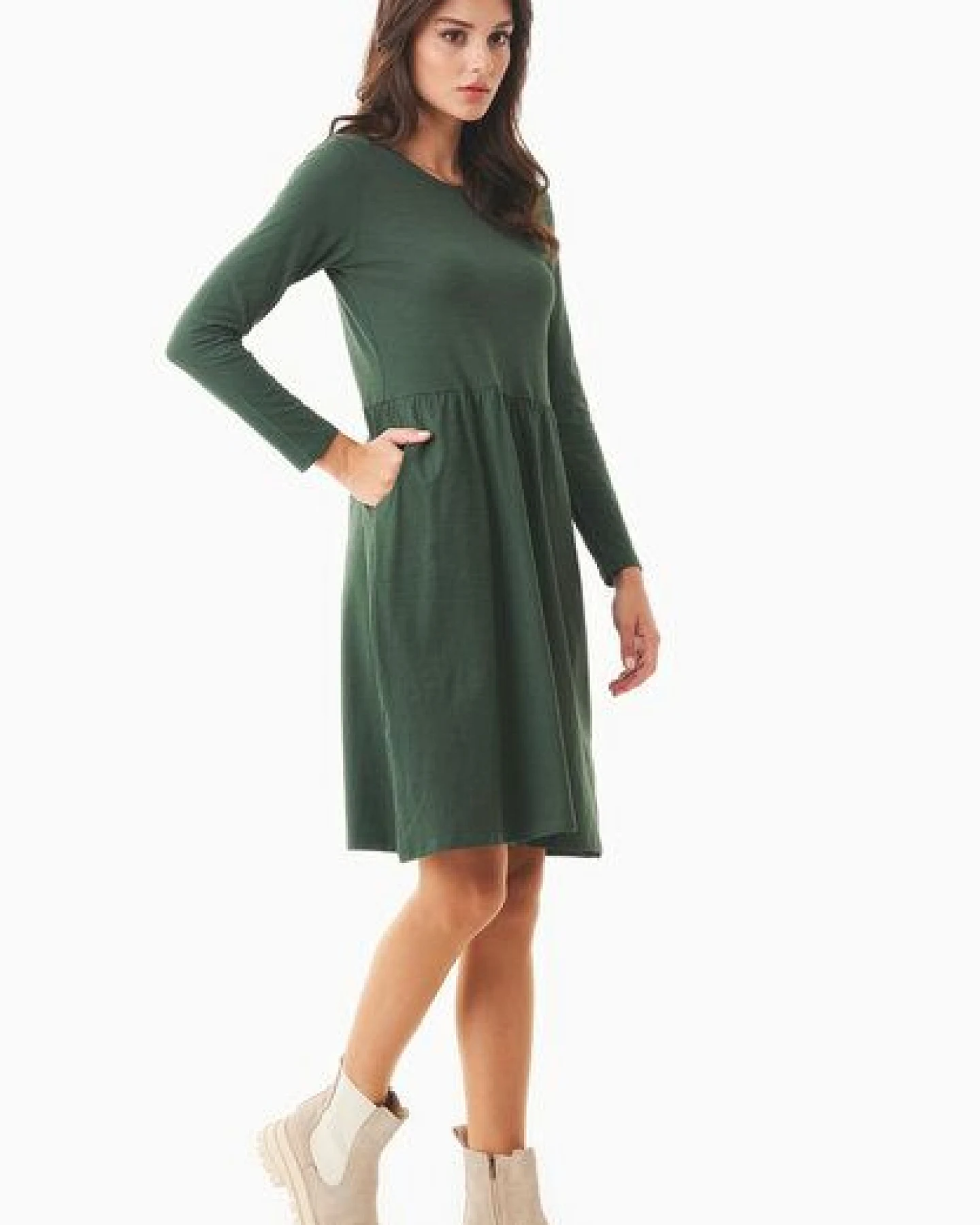 ORGANICATION Langarm-Jerseykleid aus Bio-Baumwolle – Ansicht 2