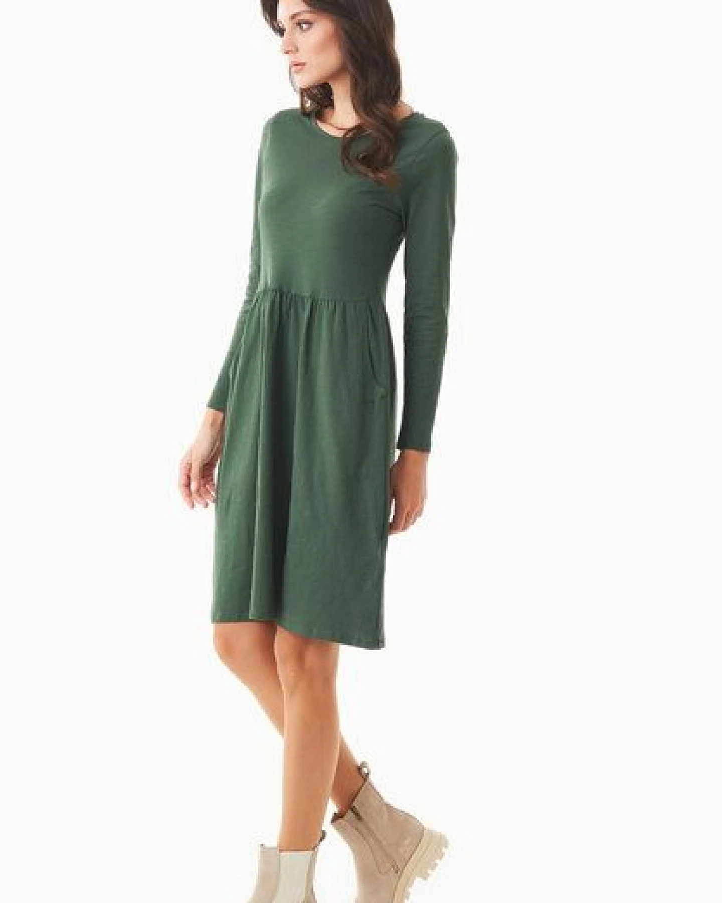 ORGANICATION Langarm-Jerseykleid aus Bio-Baumwolle – Ansicht 3