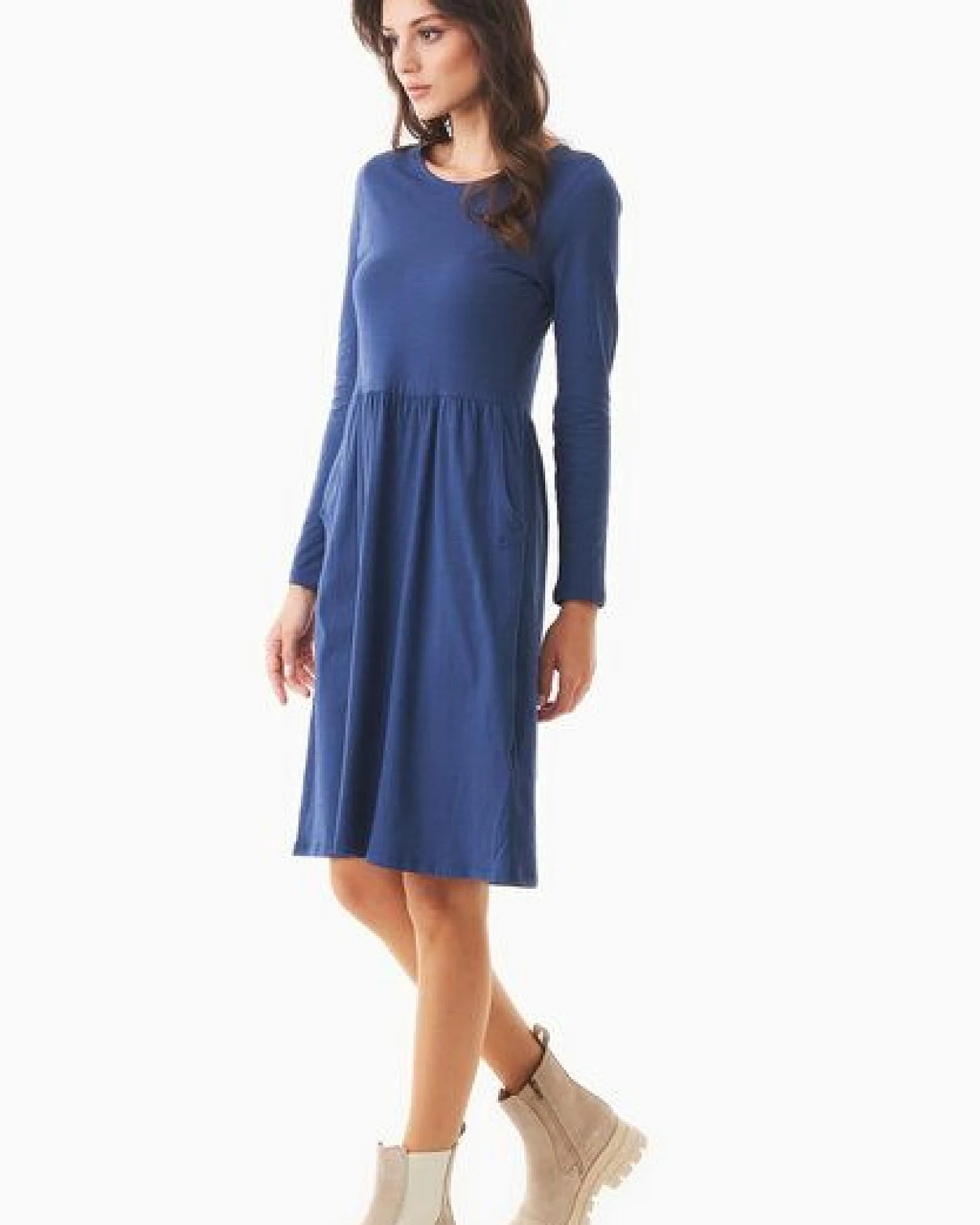ORGANICATION Langarm-Jerseykleid aus Bio-Baumwolle – Ansicht 3