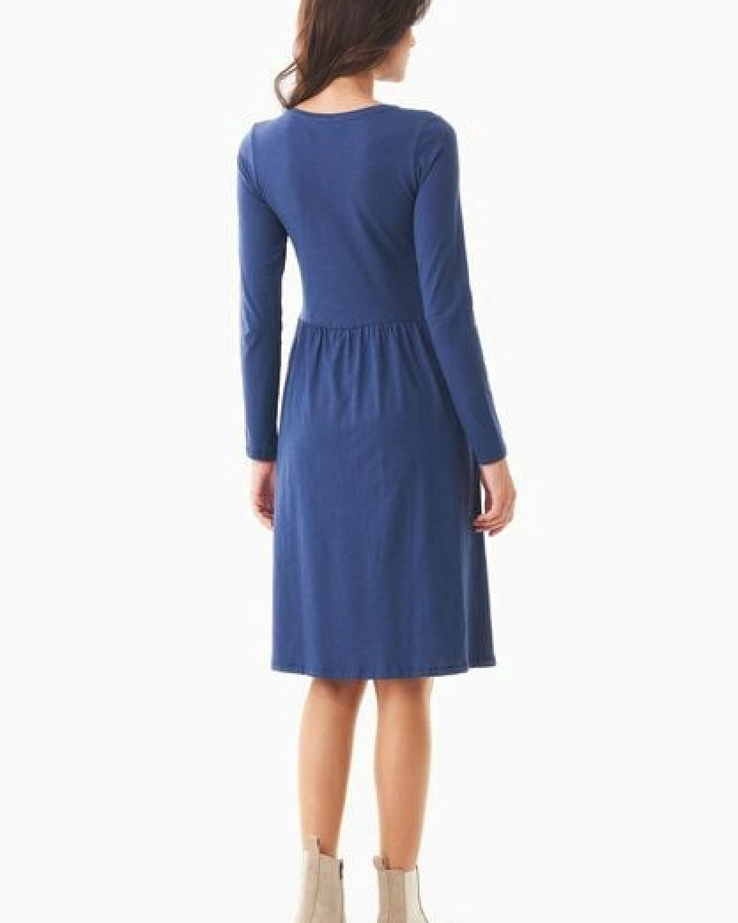 ORGANICATION Langarm-Jerseykleid aus Bio-Baumwolle – Ansicht 4