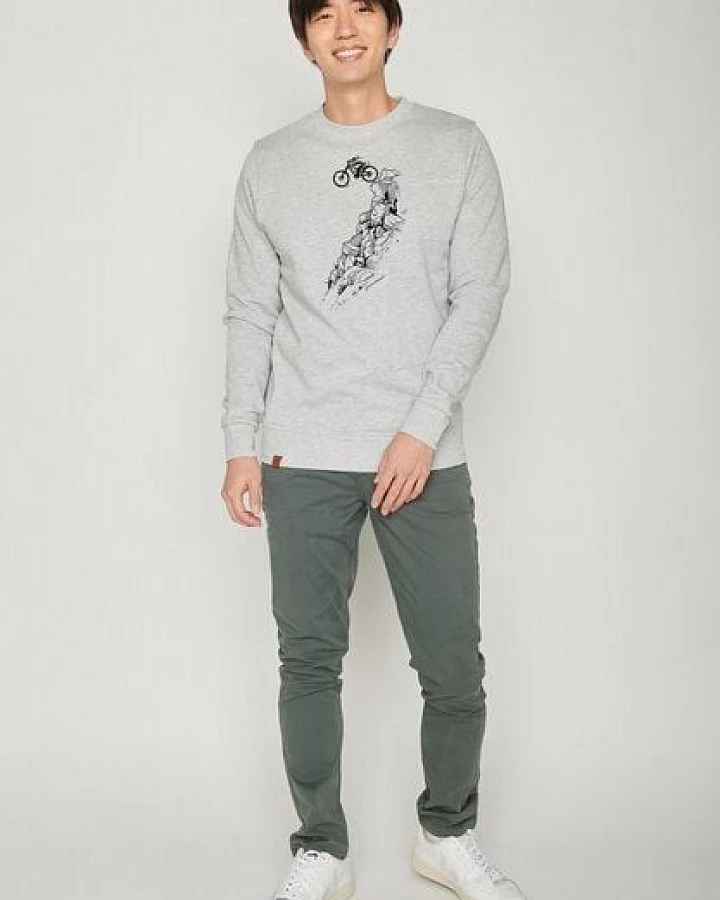 GREENBOMB Bike Rock Jump Wild - Bequemes Sweatshirt aus Bio-Baumwolle / hochwertiger Print / Fair & Vegan