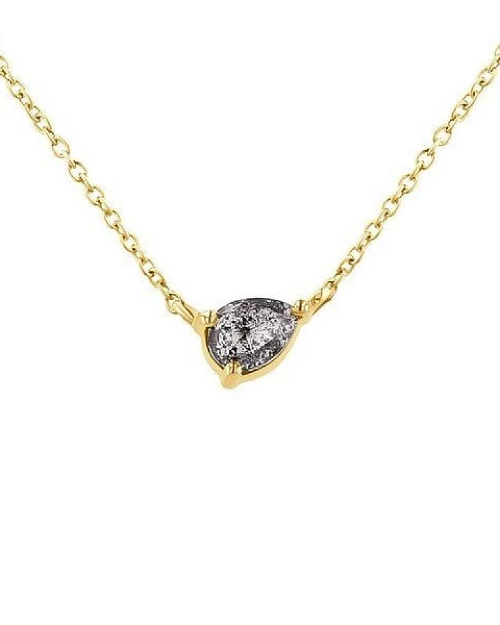 Eppi Halskette mit Salt and Pepper Diamant in Birnenform Maliah