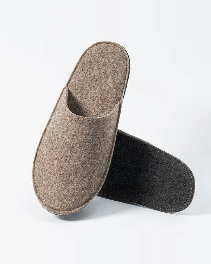 easy and green Gästehausschuhe Filz mit Anti-Rutsch Sohle Hausschuhe für Gäste aus weichem Wollfilz - Gästepantoffeln Guest slippers (EU 38-44)
