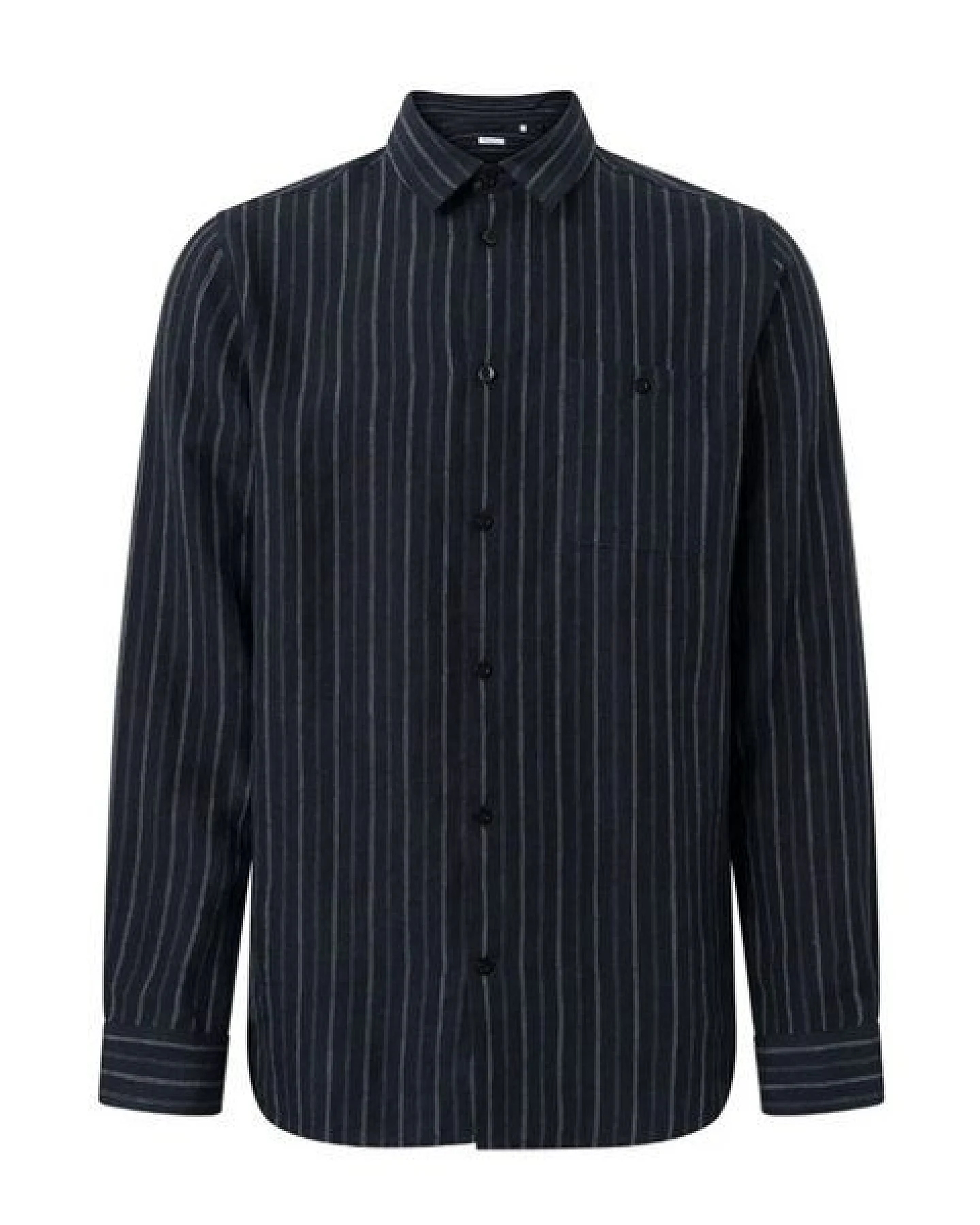 KnowledgeCotton Apparel Leinenhemd - Long sleeve striped linen custom fit shirt - aus Bio-Leinen - mit Kragen – Ansicht 2