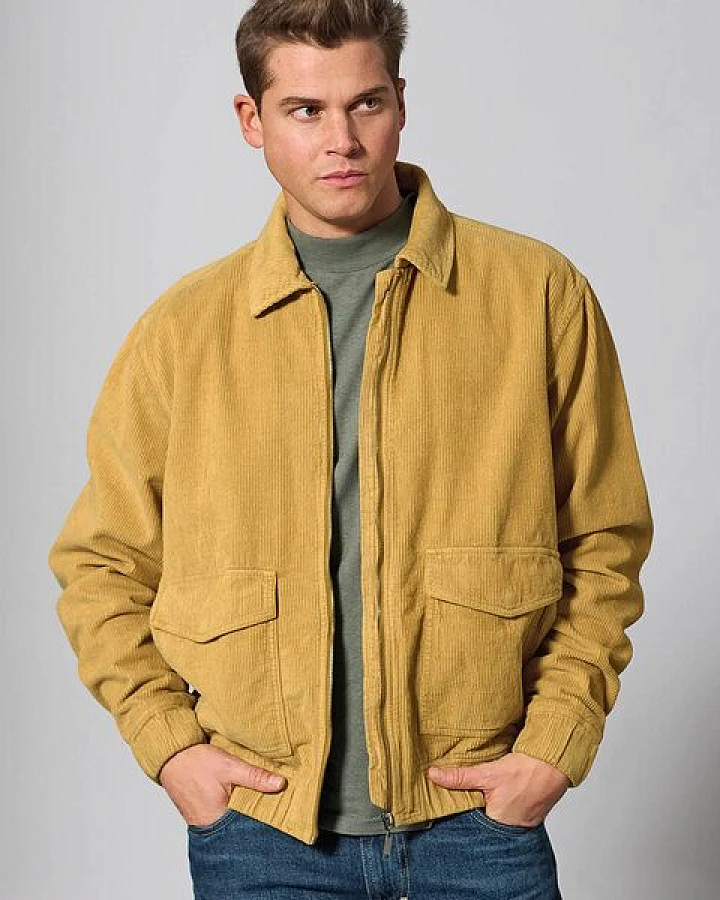 Hempage Herren Cord Jacke gefüttert Hanf/Bio-Baumwolle
